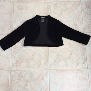 Girl’s black velvet bolero jacket